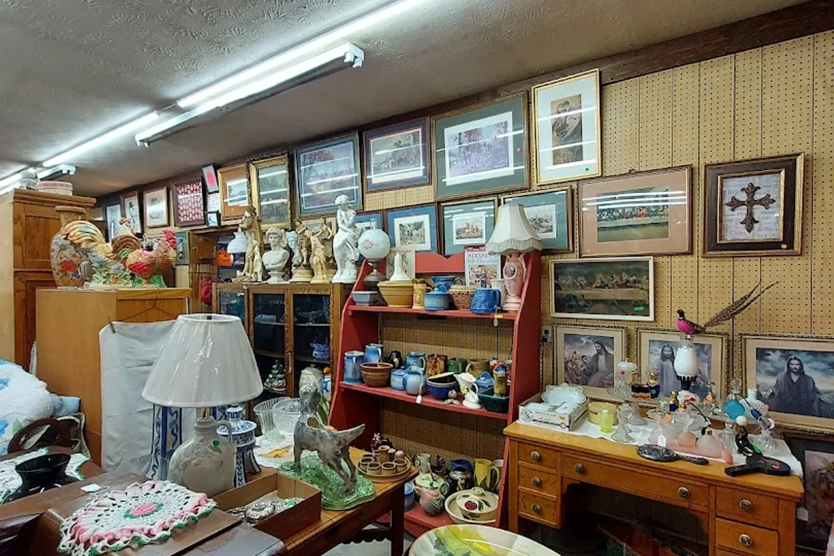 D J's Antiques & Collectibles detail shot - Antique store in White Pine, Tennessee