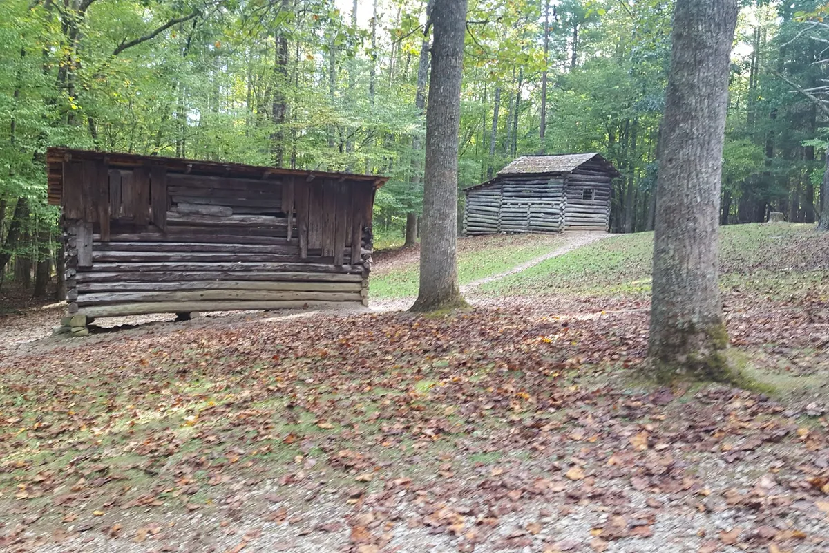 Elijah Oliver Cabin detail shot - Historical place in Townsend, Tennessee