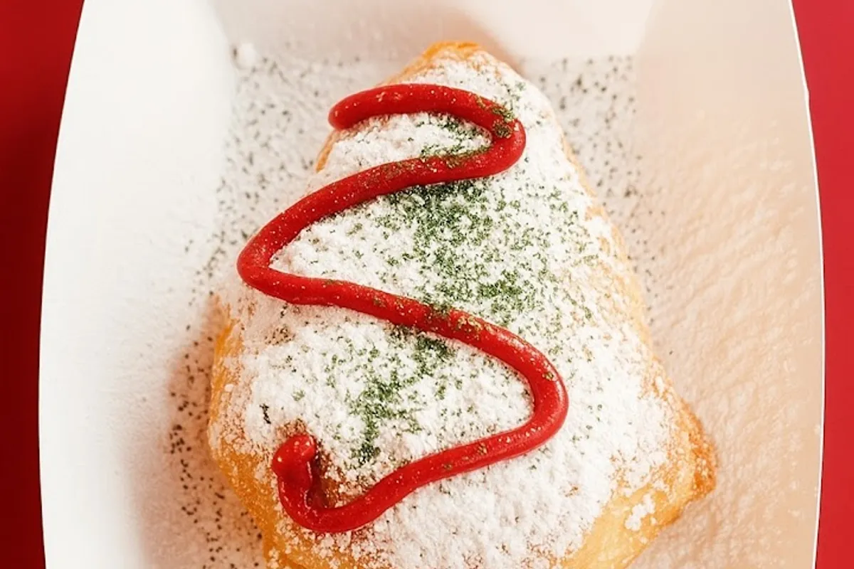 Funnel cake factory detail shot - Dessert shop in Pigeon Forge, Tennessee