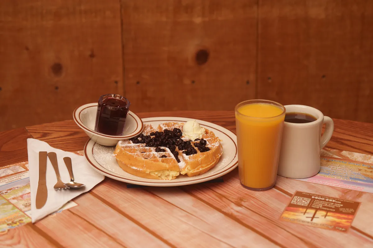 Log Cabin Pancake House outdoor patio - Pancake restaurant in Gatlinburg, Tennessee