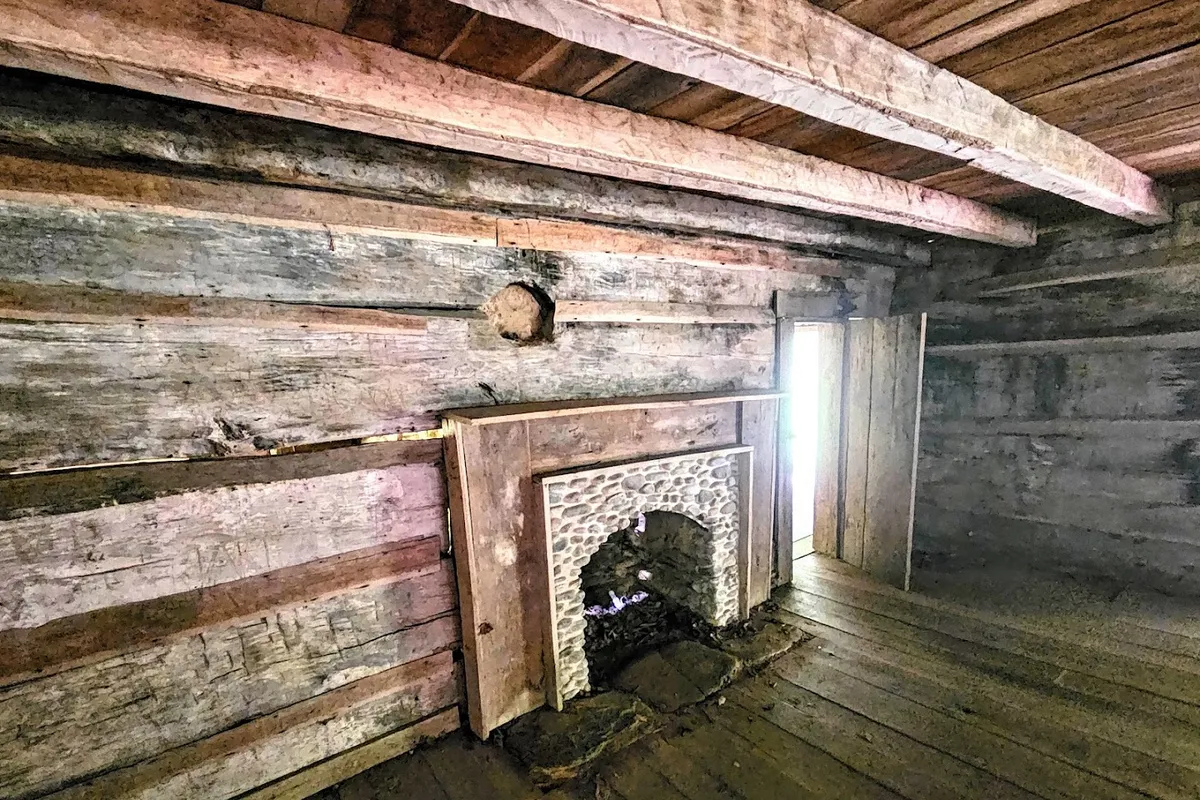 Noah "Bud" Ogle Cabin detail shot - Historical place in Gatlinburg, Tennessee