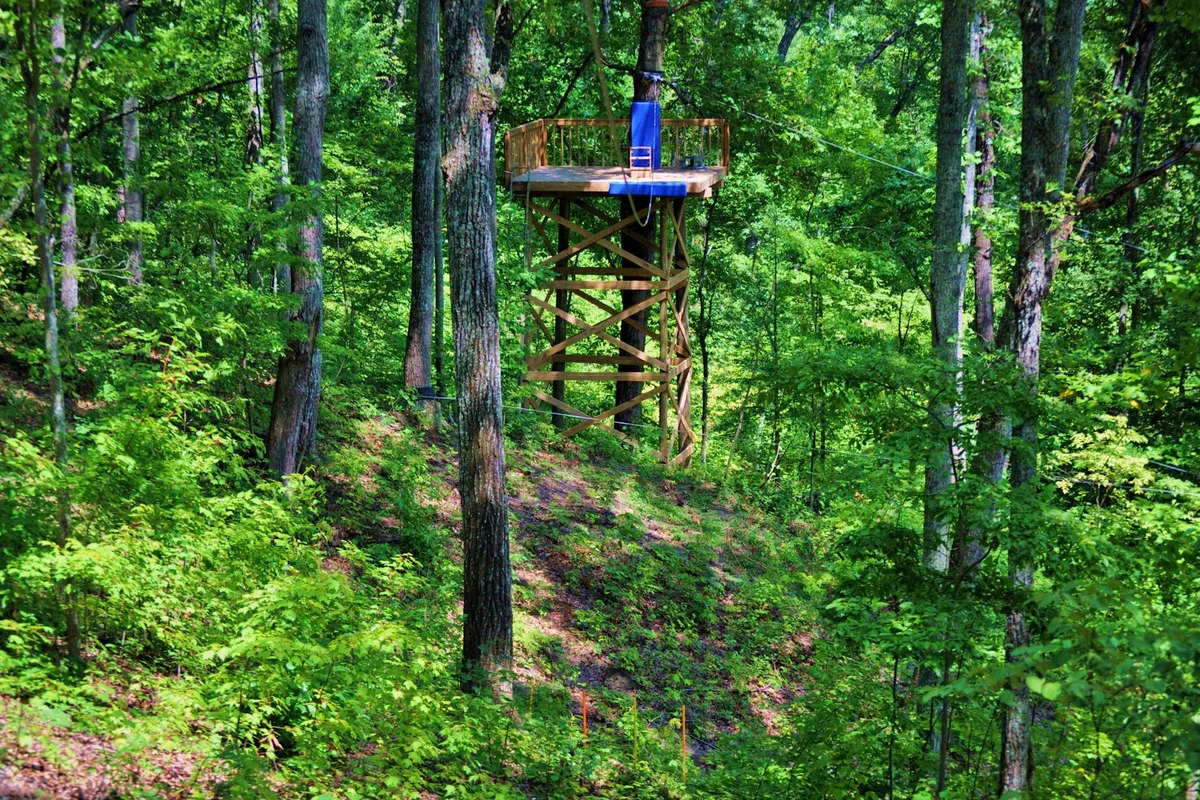Smoky Mountain Ziplines interactive display - Tourist attraction in Pigeon Forge, Tennessee