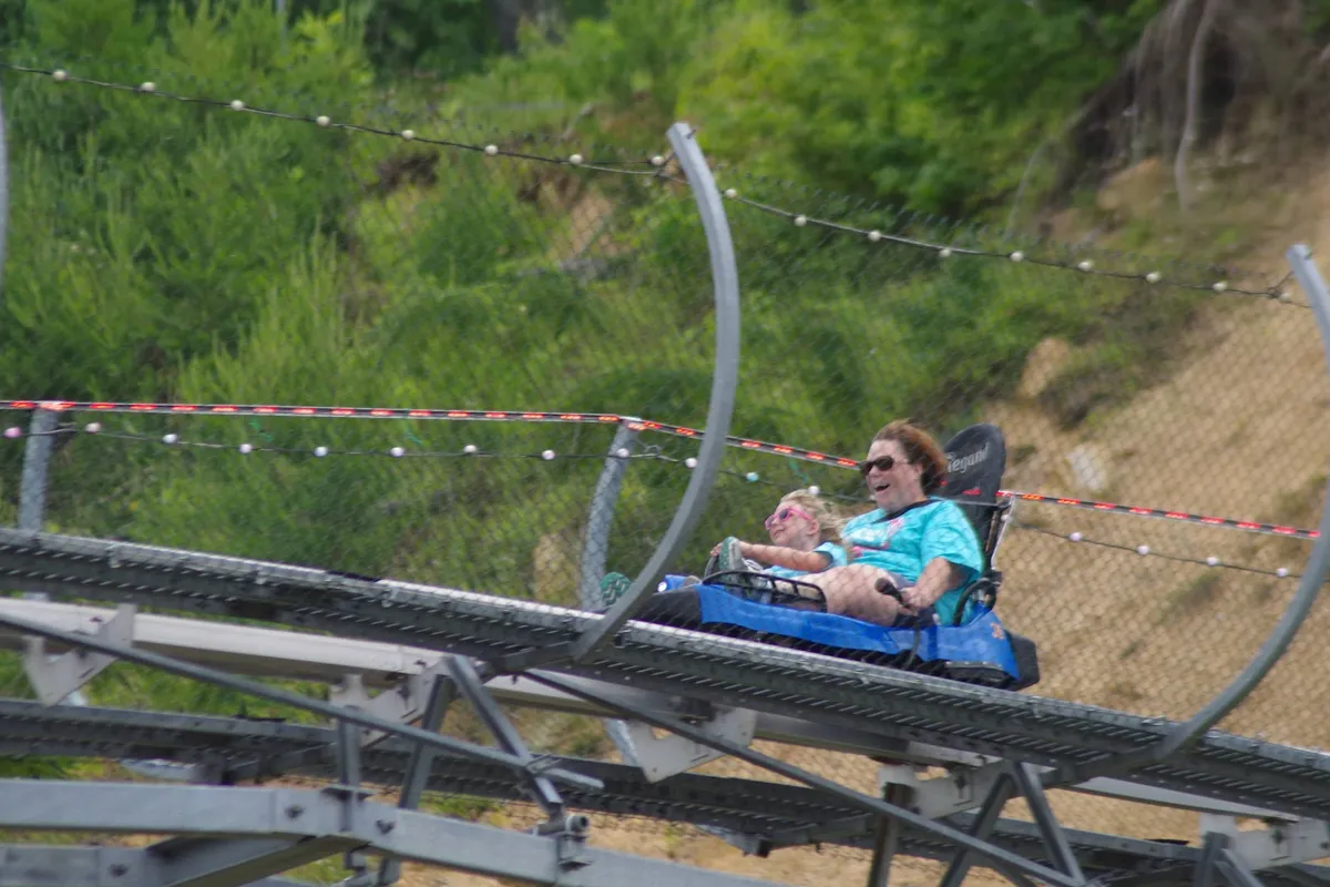 The Goat Coaster at Goats on the Roof detail shot - Amusement park in Pigeon Forge, Tennessee
