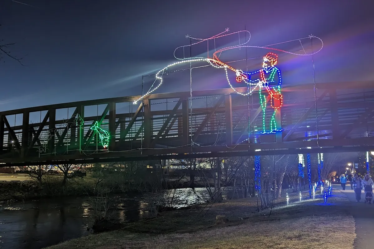 Winterfest Riverwalk interactive display - Tourist attraction in Pigeon Forge, Tennessee